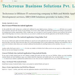 How To Convert Website Into Android Application - Techcronus