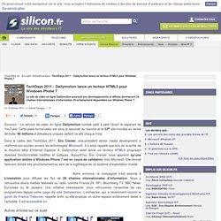 TechDays 2011 : Dailymotion lance un lecteur HTML5 pour Windows Phone 7