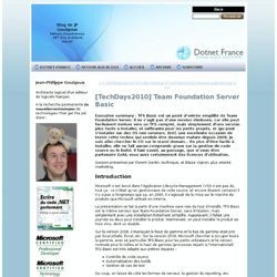 [TechDays2010] Team Foundation Server Basic