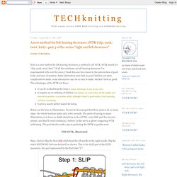 A new method for left-leaning decreases: SYTK (slip, yank, twist, knit)
