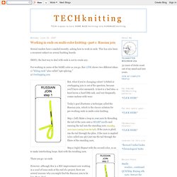 Working in ends on multi-color knitting