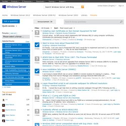 Technet forums - Windows Server