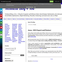 Technical Blog 4 You: Anna - SEO Expert and Partner