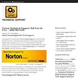 Norton Technical Support Toll Free in USA - 1800 986 9249