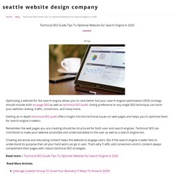 Technical SEO Guide Tips To Optimize Website For Search Engine In 2020 - seattle website design company