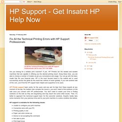 Fix All the Technical Printing Errors with HP Support Professionals
