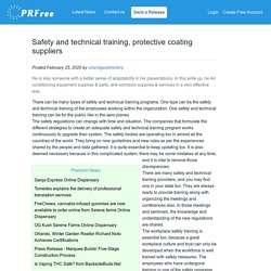 Safety and technical training, protective coating suppliers