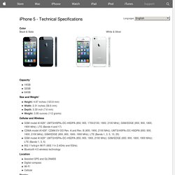 iPhone 5 - Technical Specifications