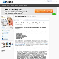 Toll Free Technical Support Desktop Computer