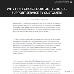 Why first choice Norton technical support Service by customer?