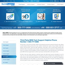 MSN Technical Support Phone Number 1-855-777-5686