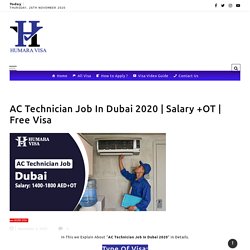 AC Technician Job In Dubai 2020