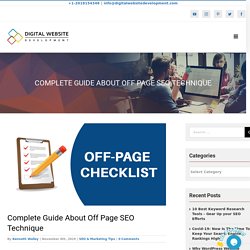 Off Page SEO Technique and Activities Complete Guide