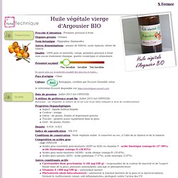 Fiche technique huile végétale d'Argousier BIO - Hippophae rhamnoides