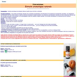 Fiche technique colorant naturel : extraits aromatiques BIO Aroma-Zone