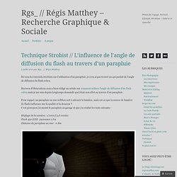 Technique Strobist // L’influence de l’angle de diffusion du flash au travers d’un parapluie « Rgs_ // Régis Matthey – Recherche Graphique & Sociale