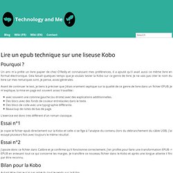 Lire un epub technique sur une liseuse Kobo - Technology and me