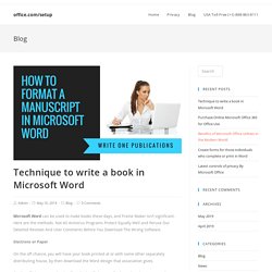 Technique to write a book in Microsoft Word - office.com/setup