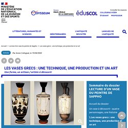 Les vases grecs : une technique, une production et un art