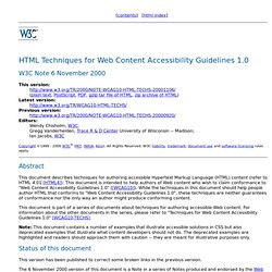 HTML Techniques for Web Content Accessibility Guidelines 1.0