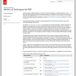 WCAG 2.0 Techniques for PDF « Adobe Accessibility