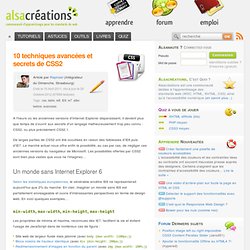 10 techniques avancées et secrets de CSS2