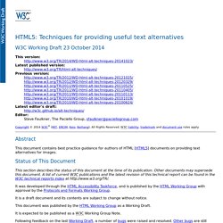 HTML5: Techniques for providing useful text alternatives