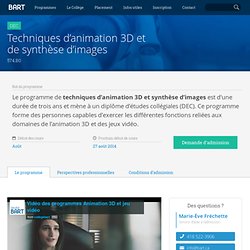 Collège Bart - Techniques d’animation 3D et de synthèse d’images 574.B0 (DEC)