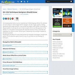 50+ CSS Techniques Designers Should Know