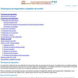 Techniques de négociation et gestion de conflit