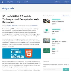 50 Useful HTML5 Tutorials, Techniques and Examples for Web Developers