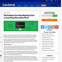 Techniques for Developing Your e-Learning Narrative Flow