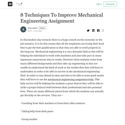 8 Techniques To Improve Mechanical Engineering Assignment
