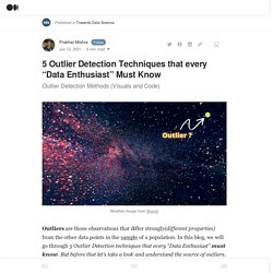 5 Outlier Detection Techniques that every “Data Enthusiast” Must Know