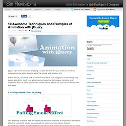 10 Awesome Techniques and Examples of Animation with jQuery