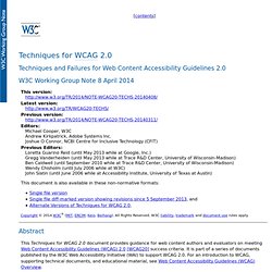 Techniques for WCAG 2.0
