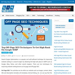 Top Off Page SEO Techniques to Improve Ranking on Google SERP