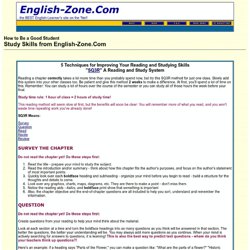 5 Techniques for Improving Your Reading and Studying Skills from English-Zone.Com