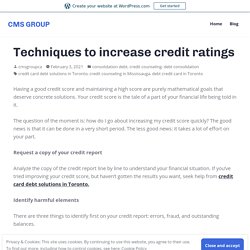 Techniques to increase credit ratings – CMS GROUP