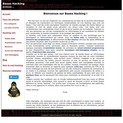 Apprendre le hacking - Techniques de base hacking / sécurité informatique
