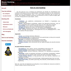 Apprendre le hacking - Les bases du hack et la sécurité informatique, le site du vrai hacking