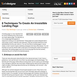 8 Techniques To Create An Irresistible Landing Page