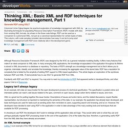 Thinking XML: Basic XML and RDF techniques for knowledge management, Part 1