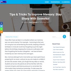 Discover the best Study Techniques for Memorization with Goseeko!