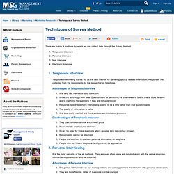 Techniques of Survey Method