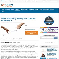 7 Micro-eLearning Techniques to Improve Performance