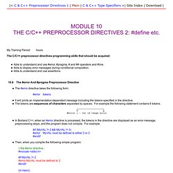 Using C and C++ preprocessor directives more program examples on