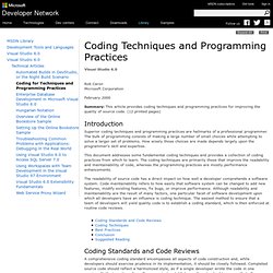 Coding Techniques and Programming Practices