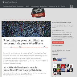 réinitialiser votre mot de passe WordPress