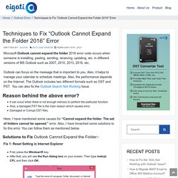 Techniques to Resolve "Outlook Cannot Expand the Folder 2016" Error
